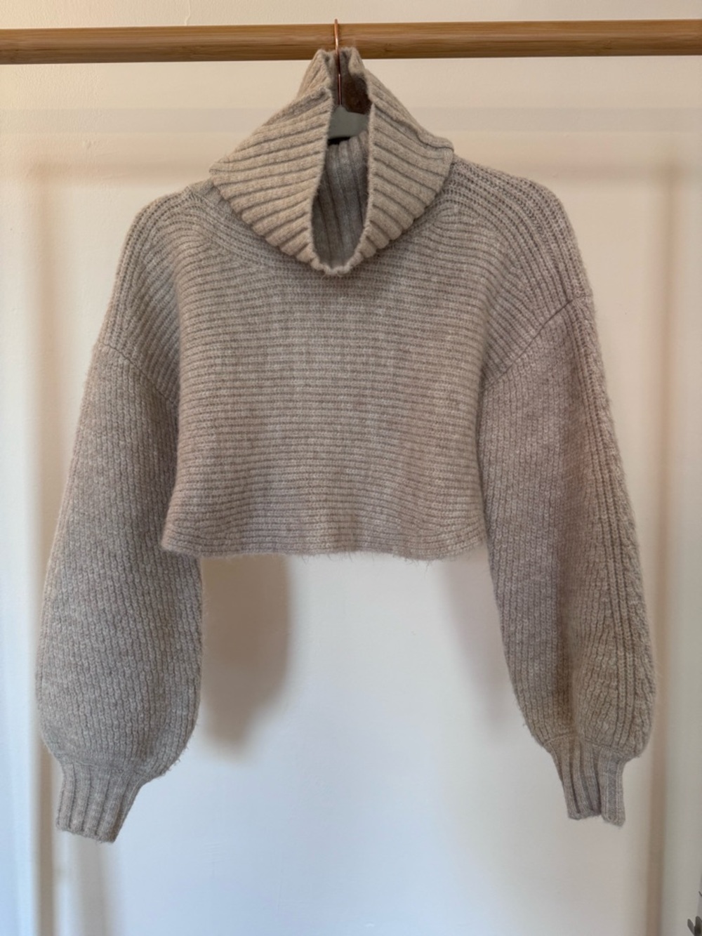 Michael Costello x Revolve Cropped Ribbed Turtleneck Sweater